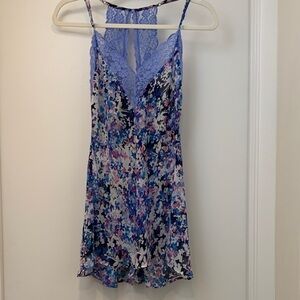 Floral Lace Trim baby doll - Blue & Lavender